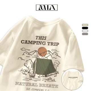 [HÀNG CAO CẤP] Áo Thun Nữ, Áo Phông Unisex Camping Trip Chất Cotton Thoáng Mát Form Rộng Tay Lỡ Cho Nam Nữ