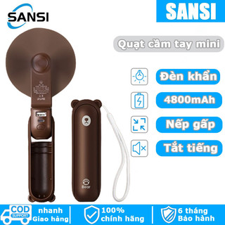 Quạt mini cầm tay JISULIFE có đèn LED có thể gập lại 4800mAh/2000mAh Quạt cầm tay đa chức năng ba trong một
