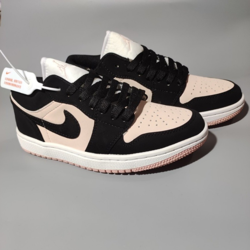 Giày thể thao nam nữ sneaker Jodan hồng đen cổ thấp cao cấp Full Pk amily.sneaker