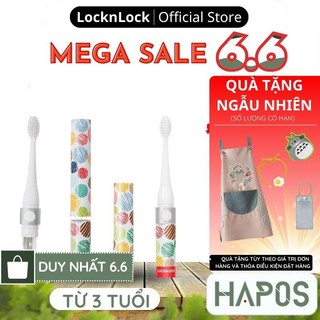 Bàn chải điện LocknLock cho bé từ 3 tuổi ENR236 lông mềm kháng khuẩn, đánh răng êm ái, bảo vệ nướu - HAPOS MALL OFFICIAL