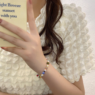 Mùa Hè 2024 Người Ảnh Hưởng Retro Thời Trang Màu Kẹo Vòng Tay Niche Cao Cấp Cá Tính Vui Vẻ Vòng Tay Nữ 20014