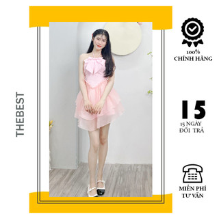 Đầm tiệc tơ tầng cup đính nơ the best kdd023