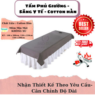 𝗧𝗮̂́𝗺 𝗣𝗵𝘂̉ Giuờng 𝗖𝗼𝘁𝘁𝗼𝗻 -Giường Massage , Spa , Săng Y Tế, Ga Vải Trải Giường Spa- Mềm Mại Thoài Mái