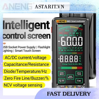 [Astarit.vn] Đồng hồ vạn năng kỹ thuật số thông minh 6000 đếm Công cụ đo Ampe kế màn hình cảm ứng