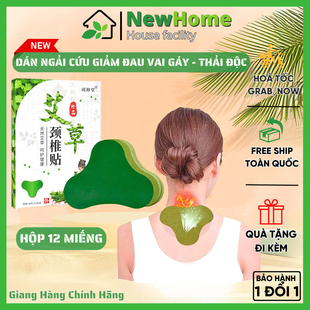 Hộp 12 Miếng Dán Ngải Cứu Giúp Giảm Đau Vai Gáy Thải Độc An Toàn Hiệu Quả Cho Sức Khoẻ