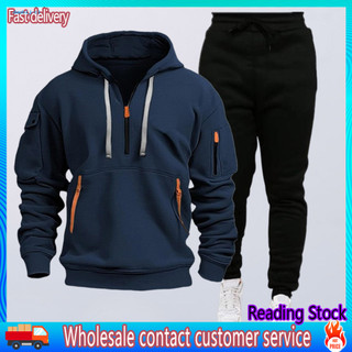 Da * Bộ đồ thể thao nam Bộ áo Hoodie thể thao Bộ quần áo có mũ trùm đầu dành cho nam Bộ đồ thể thao Bộ đồ thể thao cho lối sống năng động Trang phục thời trang và thoải mái cho nam