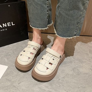 35-43 Size Lớn Nữ Giày Sandal Mũi Rỗng Hai Cánh Mùa Hè Phong Cách Mới Lỗ Đế Dày Giày La Mã Giày Nữ Giày Sandal Giày Đế Bằng Dép Nữ Dép Nữ Dép Nữ Dép Nữ Dép Đế Bằng Cát Đế Bằng Cát Thấp