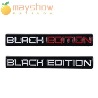Mayshow 2 Miếng Dán Huy Hiệu Logo Ô Tô Kim Loại, 2 Màu 4.1x0.59inch Phiên Bản Đen Biểu Tượng Ô Tô, Hợp Kim Kẽm Chữ Phong Cách Bên Fender Trunk Huy Hiệu Cho Xe Ô Tô Xe Tải Xe Đạp
