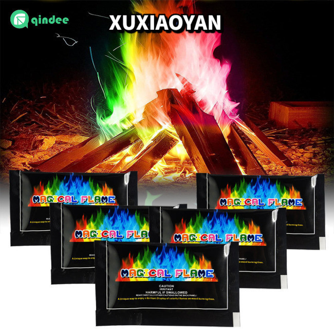 [Còn hàng] 6 chiếc Bột Ngọn Lửa Ma Thuật Ngọn Lửa Gói Đổi Màu Lửa Đồ Dùng Dự Tiệc Cho Lò Sưởi Hố Lửa Bonfires