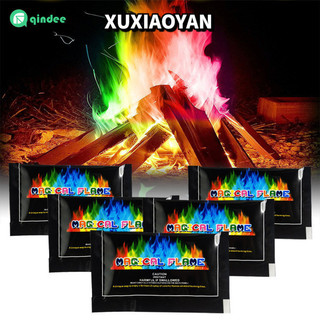 6 chiếc bột ngọn lửa ma thuật ngọn lửa gói đổi màu lửa đồ dùng dự tiệc cho lò sưởi hố lửa bonfires