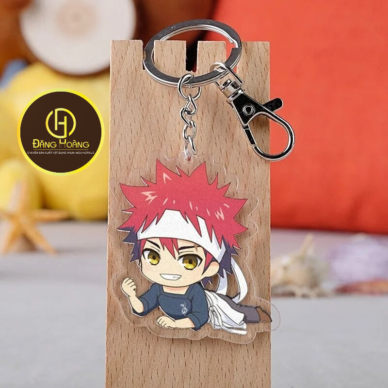 Móc khóa Anime Shokugeki No Soma Cartoon Figure Nakiri Erina Yukihira Phụ kiện trang trí túi xách Ba