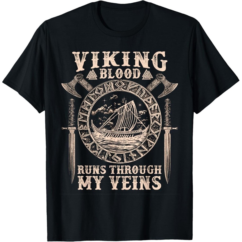 Áo thun Viking Blood Runs Through My Veins Viking Ship
