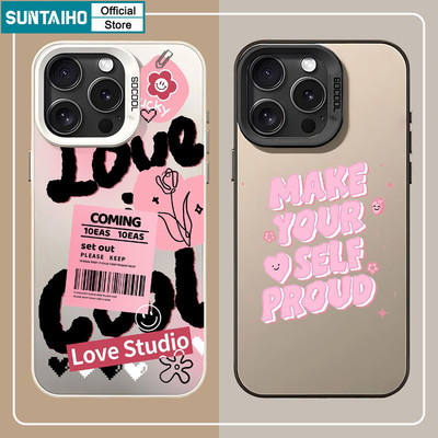 Suntaiho Thẩm Mỹ Độc Đáo Họa Tiết Graffiti Tiếng Anh Trong Suốt Mờ Dành Cho Iphone 16 15 14 13 12 11 Pro Max IMD TPU Silicon Cao Cấp Chống Sốc Ốp điện thoại