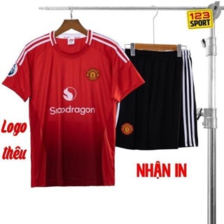 [Có in theo yêu cầu từ 1b tên số] Quần Áo Bóng Đá MU đỏ 2024 2025 logo thêu chất liệu Cao Cấp