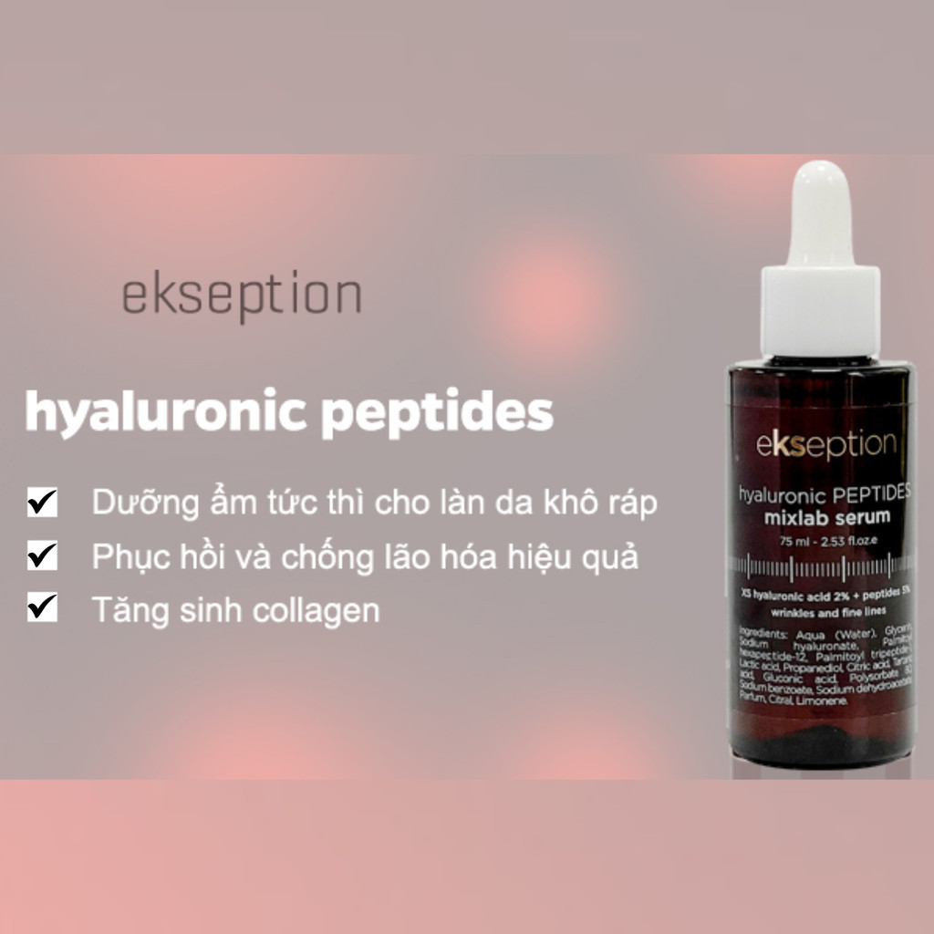 Tinh Chất Serum Dưỡng Ẩm, Phục Hồi Da Ekseption Hyaluronic PEPTIDES Mixlab Serum 75ml