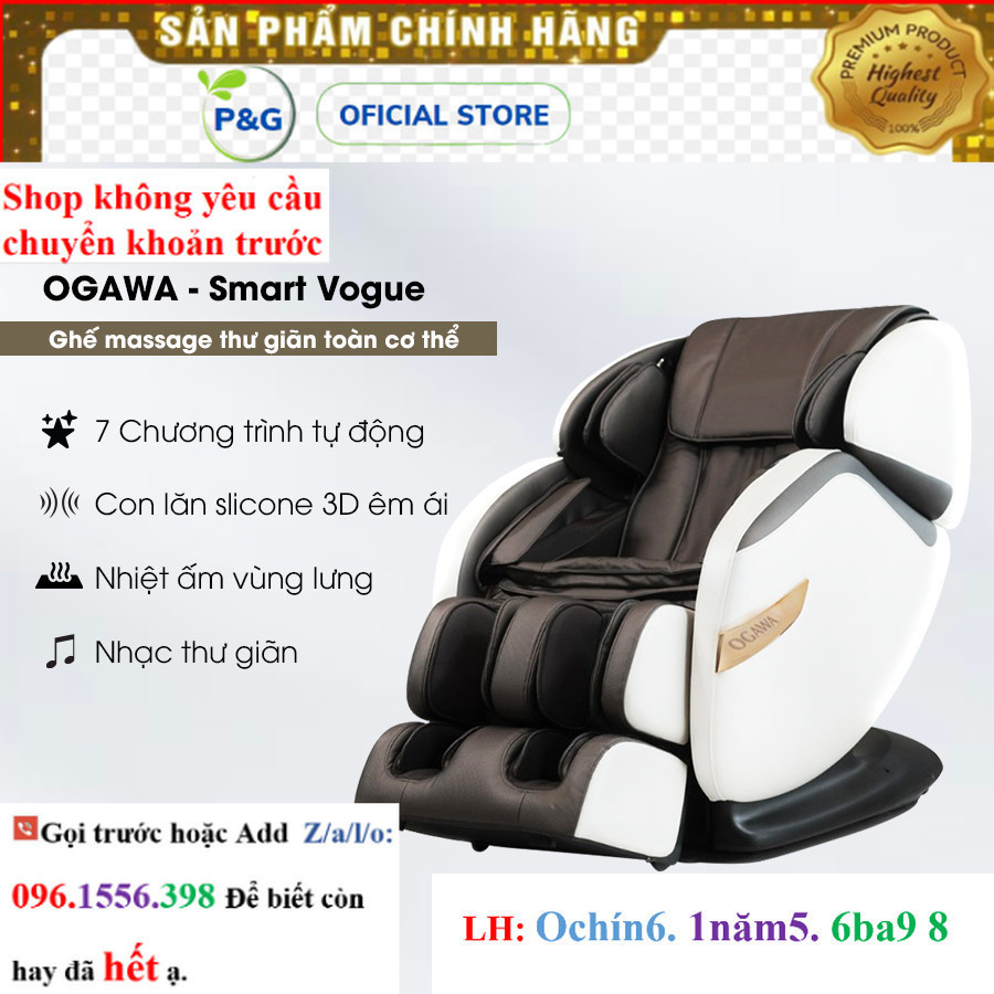 Hãng Ghế massage toàn thân OGAWA Smart Vogue Prime Massage Chair - Trục SL Track, túi khí massage to