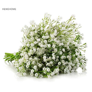 Henghome 15inch Trắng Gypsophila Nhân Tạo Hoa Cưới DIY Bó Hoa Trang Trí Sắp Xếp Nhựa Bé Hơi Thở Hoa Giả Trang Trí Nhà TFG