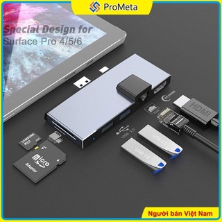 Surface bộ chia cổng hub cho microsoft surface pro 6/pro 5/pro 4 với cổng 4k hdmi 3 cổng usb 3.0 5gps sd/tf micro sd