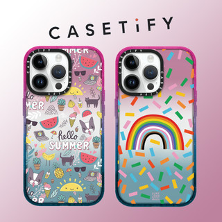 Casetify Graffiti Cầu Vồng Mùa Hè Trong Suốt Màu Chuyển Màu Acrylic Ốp Lưng Điện Thoại iPhone 15 Pro Max 14 ProMax 13 12 12Pro 11 Ốp Lưng Bảo Vệ Cứng
