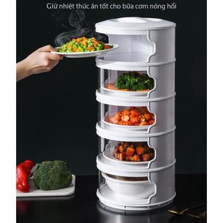 Lồng bàn đa tầng, khay đựng thức ăn bảo quản thực phẩm giữ nhiệt chống bụi