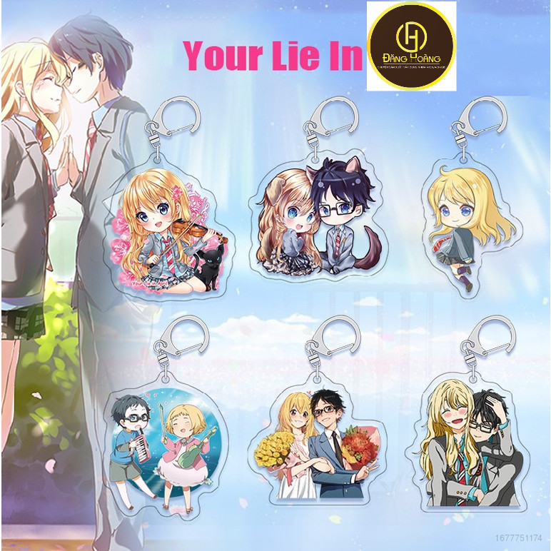 Mới Móc Khóa Hoạt Hình Your Lie In April Dễ Thương_ĐH