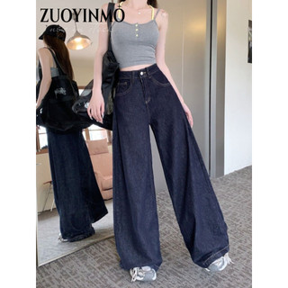 ZUOYINMO quần ống rộng quần nữ jean Dễ thương Korean Thời trang phổ biến WLK2450SBK 20Z240518