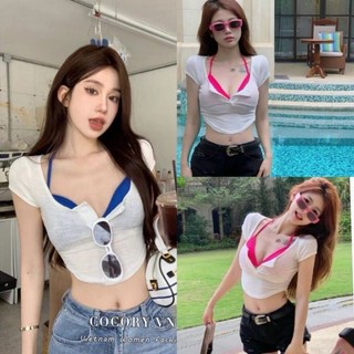 Áo Kiểu Vạt Bầu Kèm Áo Bra Trong Cực Xinh Thời Trang đi biển cho hè này đủ màu cho chị em lựa chọn capnhatxuhuong
