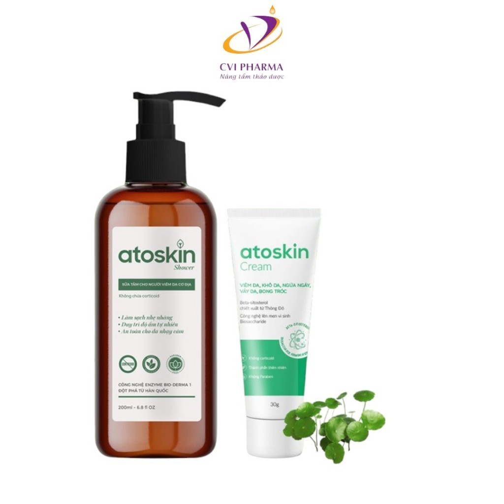 Bộ sản phẩm ATOSKIN - Hỗ trợ cho người viêm da cơ địa không chứa Corticoid