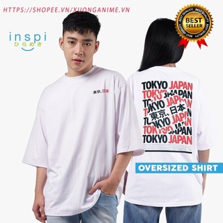 Inspi Tokyo Nhật Bản Quá Khổ Áo Thun Nam Hàn Quốc Top Áo Plus Size Áo Nữ Cặp Đôi Áo FEM4