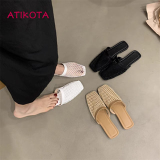 Atikota Nữ Thời Trang Dệt Kim Baotou Sandal Mới Thoải Mái Mềm Rỗng Lưới Dép Sinh Viên Mùa Hè Ngoài Trời Giải Trí Đi Biển Dép
