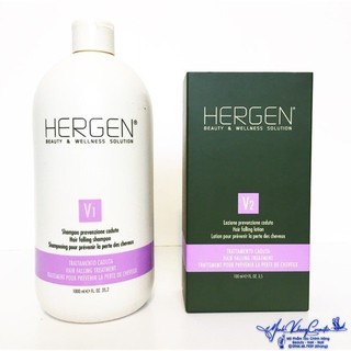 Combo Dầu gội và huyết thanh chống rụng tóc BES Hergen V1 - V2 Hair Falling 1000ml/100ml - MK