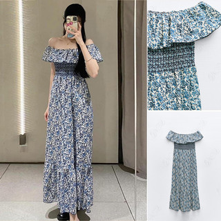   24 Mùa Xuân Mùa Hè Phong Cách Mới Viền Lớp Trang Trí Tổ Ong Kiểm Tra Eo Rộng Ngoài Vai Váy Cổ Thẳng9878112