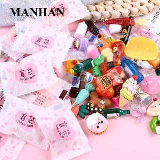 Manhan 10 bộ đồ chơi mô hình thức ăn mini giảm căng thẳng mới