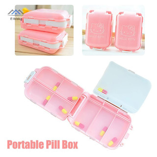 Eibbkg sanrio hello kitty kawaii hộp đựng thuốc di động 3 lớp 8 ngăn hộp bảo quản quà tặng hộp đựng thuốc bảo quản hộp đựng thuốc mới