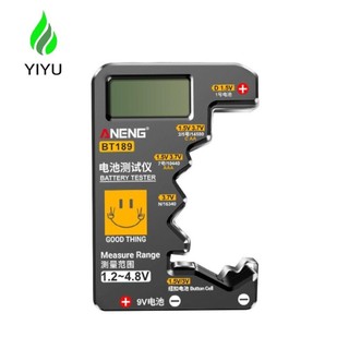 YIYU Máy dò dung lượng pin, Máy kiểm tra pin AA AAA Nút pin 9V, Máy đo điện áp hiển thị kỹ thuật số LCD di động Máy dò mức pin Dụng cụ điện dung