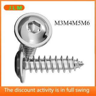 ((Jlml) Đầu Nấm Móng Tay Đầu Ô Đầu Pan Bằng Gỗ Lớn M3M4M5M6 Thép Không Gỉ 304 Đầu Tròn Lục Giác Ổ Cắm Lục Giác Lục Giác Vít Tự Bắt Có Miếng Lót