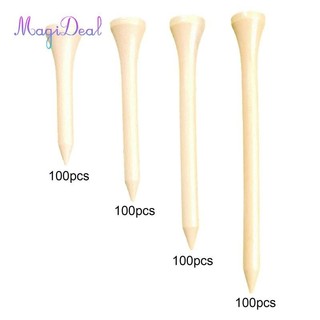 Magideal 100x gỗ golf tee số lượng lớn varnish gỗ golf tee mạnh ổn định golf tee bóng golf tee giá đỡ cho người mới bắt đầu thiết bị golf