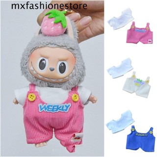 Mxfashionestore Quần áo búp bê Cotton 17cm, Quần treo Quần áo búp bê Quần áo thời gian Labububupu, Trang phục đồ chơi Top Quần áo búp bê sang trọng đầy màu sắc dễ thương Quà tặng trẻ em