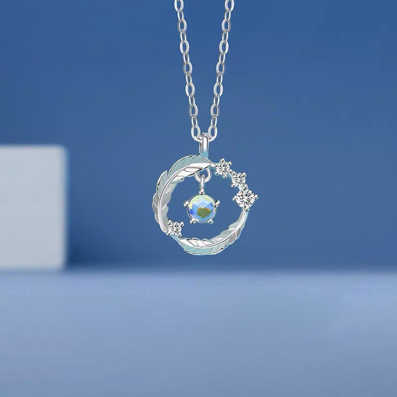 🍑RY🍑Vòng cổ hoa hành tinh kim cương thời trang Hàn Quốc nữ màu bạc  quà tặng sinh nhật sinh viên tốt