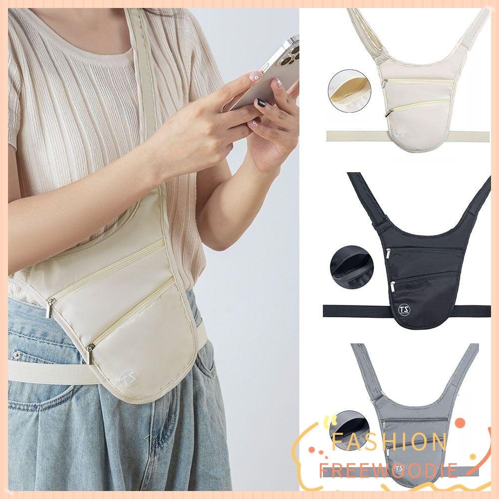 Túi thắt lưng thể thao FREEWOODIE, Túi thắt lưng vô hình đa chức năng chống trộm, Thắt lưng tiền du lịch thoáng khí