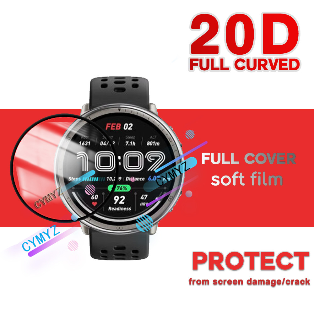 Cho Amazfit Active 2 Phim Full Cover Bảo Vệ Cho Amazfit Active2 Bảo Vệ Màn Hình 20D Cong Mềm Bảo Vệ 