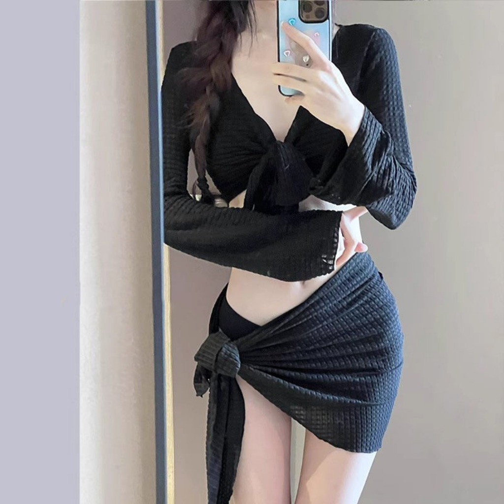 Meet-Adm Đồ Bơi Bikini Đi Biển Bốn Món Xốp Tay Dài + Áo Bra Sang Chảnh Thời Trang Mới Gợi Cảm | BigBuy360 - bigbuy360.vn