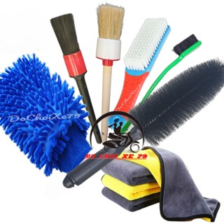 Bộ Rửa Xe Máy & Ô Tô - Combo Dụng Cụ Rửa Xe 7 Món Chuyên Dụng, Chổi Rửa Xe Đa Năng