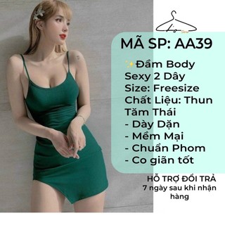 Đầm body Sexy 2 dây tôn dáng quyến rũ FreeSize