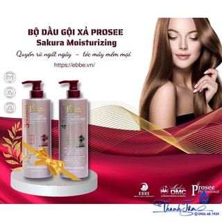 Cặp Gội Xả Mềm Mượt Cải Thiện Da Đầu Nhạy Cảm PROSEE SAKURA Moisturizing 700mlx2 