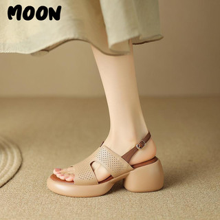MOON dép sandal nữ giày sandal nữ dép đế cao thời trang Thoải mái Đế chống sốc Thời trang Lịch sự FDL2440ORW 16Z240416