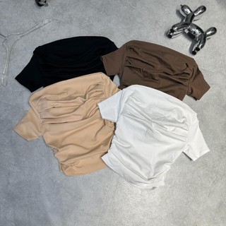 Áo Thun THE QUAO Tay Ngắn Trể Vai Nhún Thân R1204_412