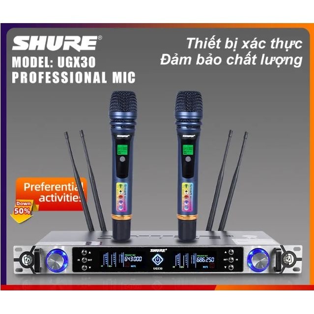 Micro Không Dây UGX 30 – Micro Không Dây Shure UGX 30  – Sóng Khỏe,Sóng Xa Lên Đến 150m,Chống Hú Tốt