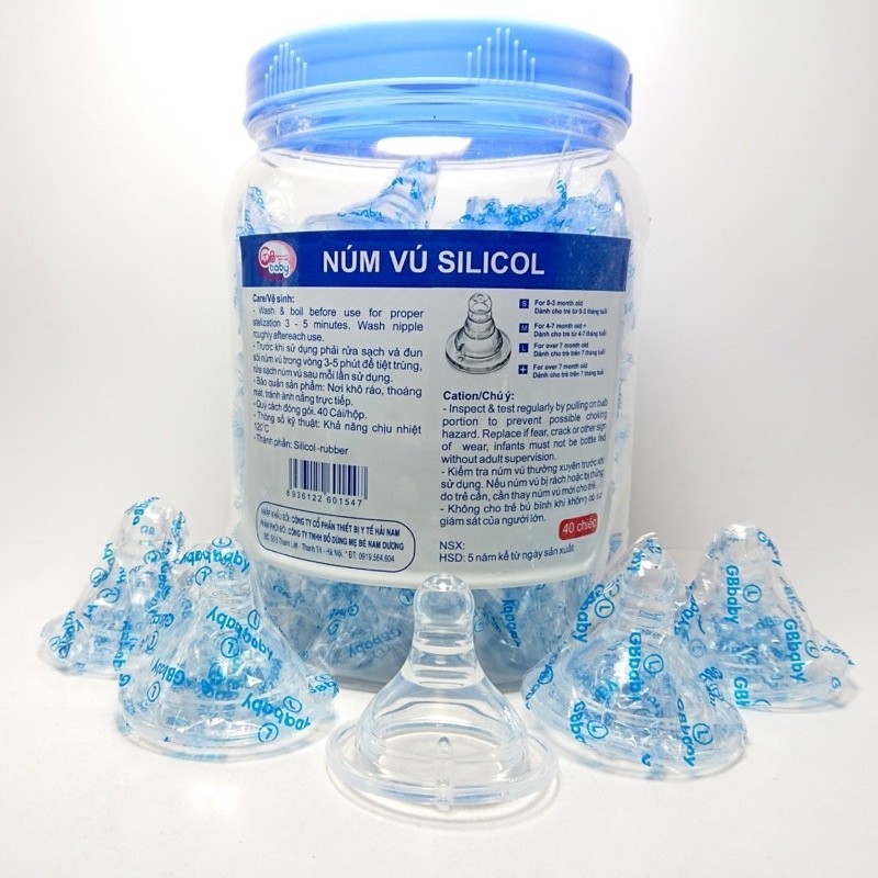 Núm ty silicon cổ rộng GB Baby