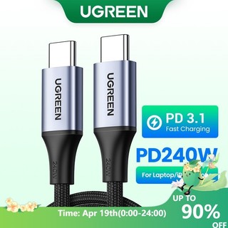 Dây Cáp UGREEN PD3.1 240W 5A / 48V USB C Sang USB C 480Mbps PD Bằng Nhôm Bện Nylon Cho Macbook Pro Samsung S20 Ipad